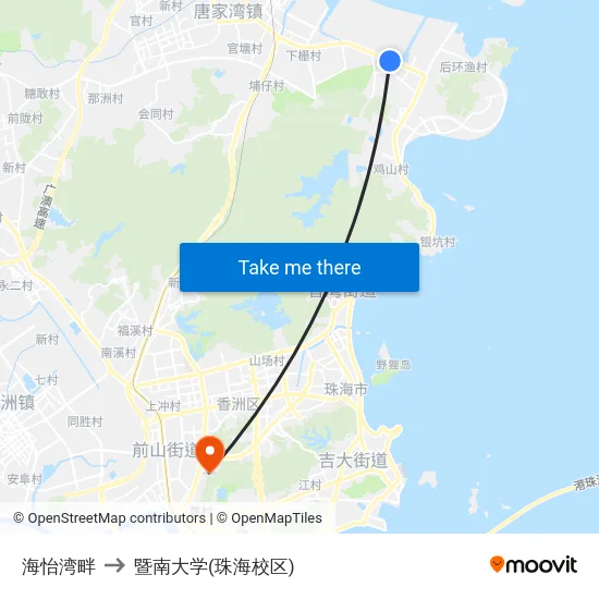 海怡湾畔 to 暨南大学(珠海校区) map