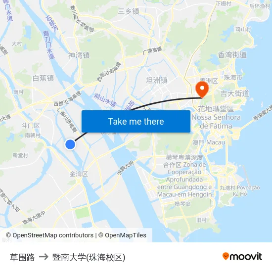 草围路 to 暨南大学(珠海校区) map