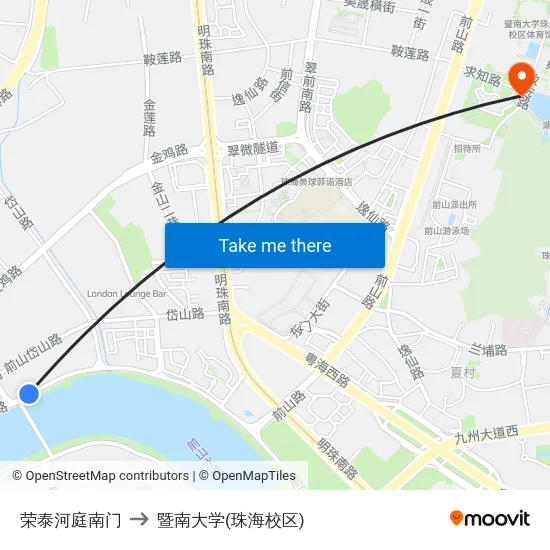荣泰河庭南门 to 暨南大学(珠海校区) map