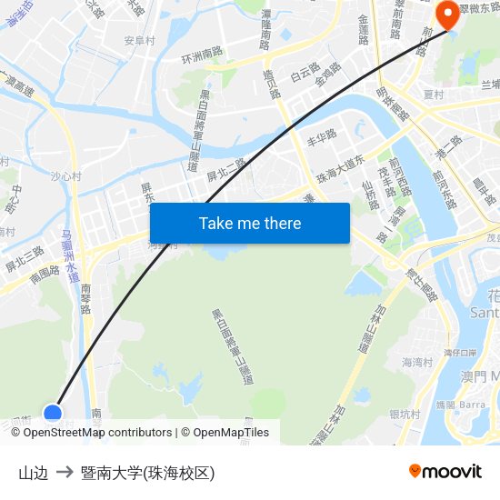 山边 to 暨南大学(珠海校区) map