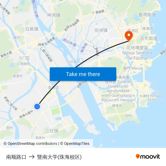 南顺路口 to 暨南大学(珠海校区) map