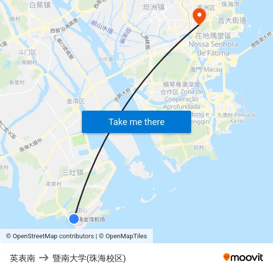 英表南 to 暨南大学(珠海校区) map