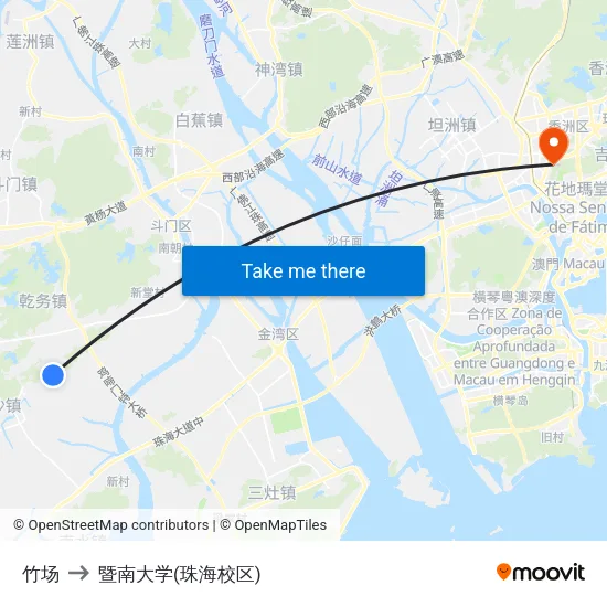 竹场 to 暨南大学(珠海校区) map