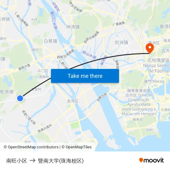 南旺小区 to 暨南大学(珠海校区) map