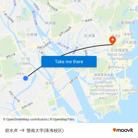 碧水岸 to 暨南大学(珠海校区) map