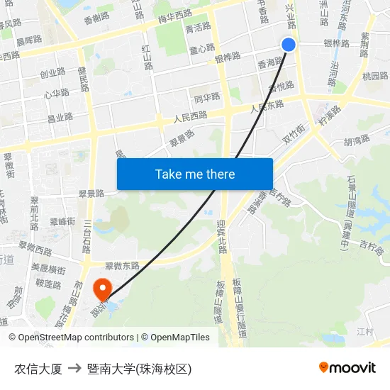 农信大厦 to 暨南大学(珠海校区) map