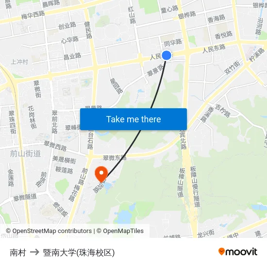 南村 to 暨南大学(珠海校区) map
