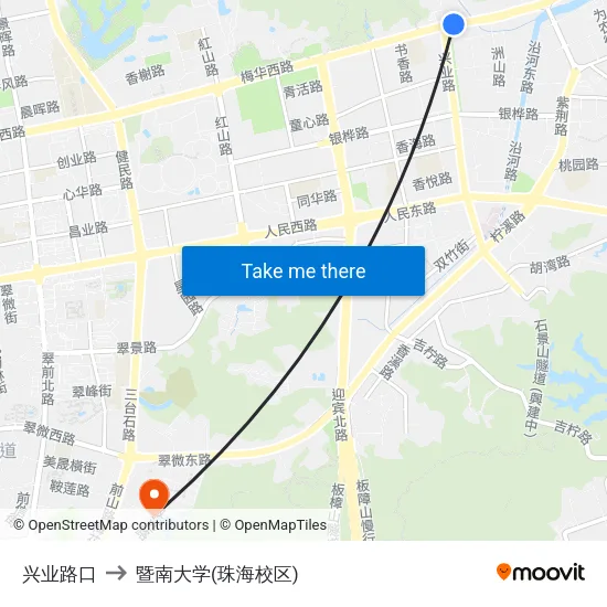 兴业路口 to 暨南大学(珠海校区) map