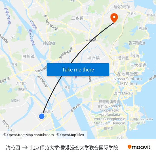 清沁园 to 北京师范大学-香港浸会大学联合国际学院 map