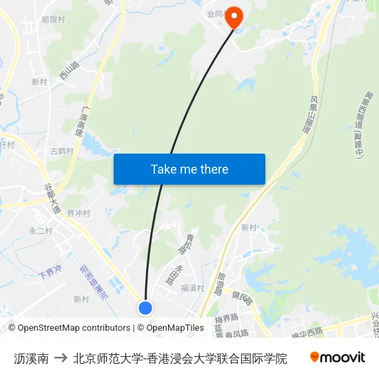 沥溪南 to 北京师范大学-香港浸会大学联合国际学院 map