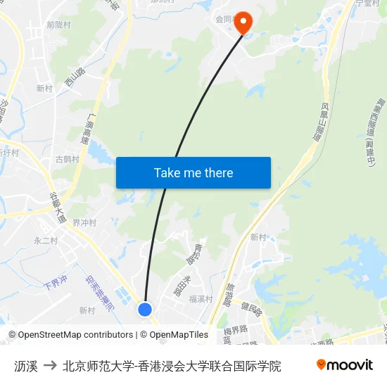 沥溪 to 北京师范大学-香港浸会大学联合国际学院 map