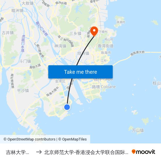 吉林大学南门 to 北京师范大学-香港浸会大学联合国际学院 map