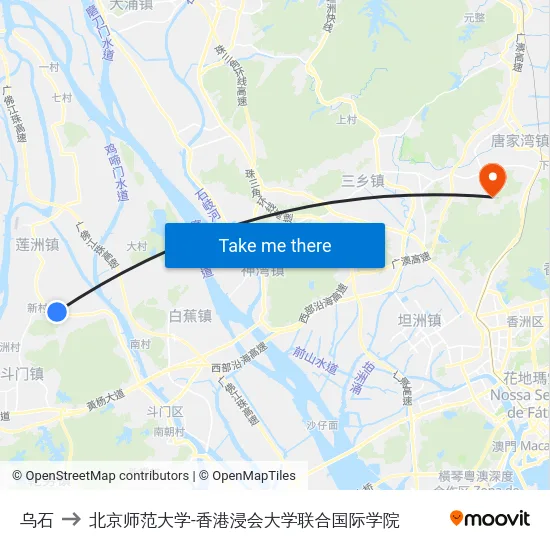 乌石 to 北京师范大学-香港浸会大学联合国际学院 map