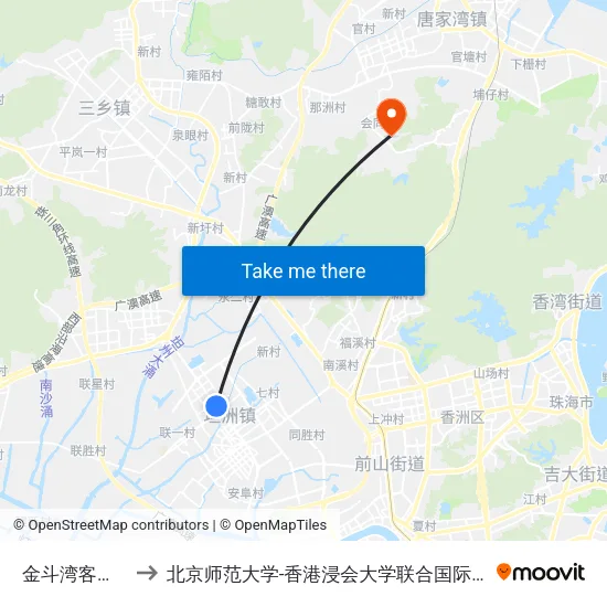 金斗湾客运站 to 北京师范大学-香港浸会大学联合国际学院 map