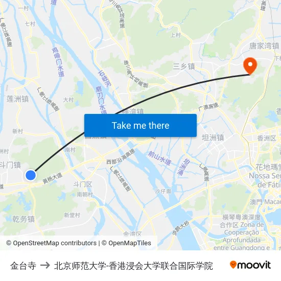 金台寺 to 北京师范大学-香港浸会大学联合国际学院 map