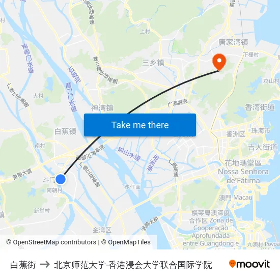 白蕉街 to 北京师范大学-香港浸会大学联合国际学院 map