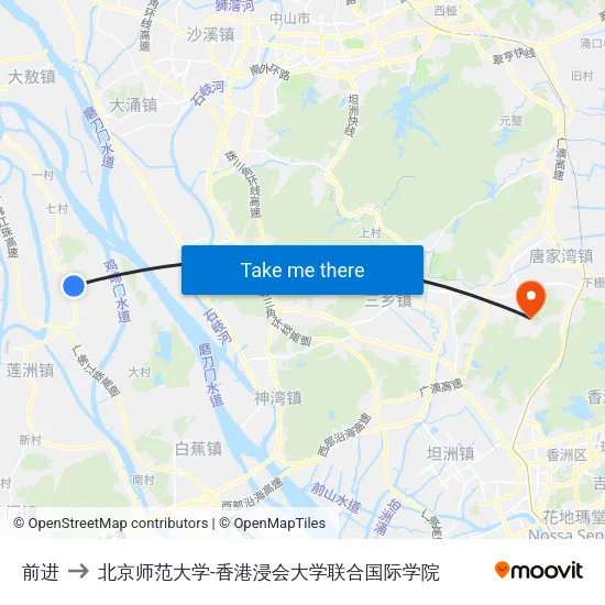 前进 to 北京师范大学-香港浸会大学联合国际学院 map