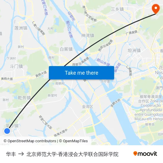 华丰 to 北京师范大学-香港浸会大学联合国际学院 map