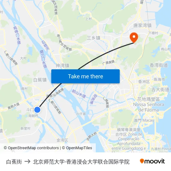 白蕉街 to 北京师范大学-香港浸会大学联合国际学院 map