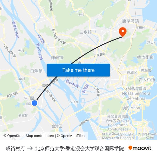 成裕村府 to 北京师范大学-香港浸会大学联合国际学院 map