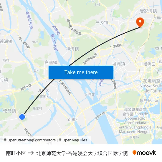南旺小区 to 北京师范大学-香港浸会大学联合国际学院 map
