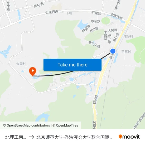 北理工南门 to 北京师范大学-香港浸会大学联合国际学院 map