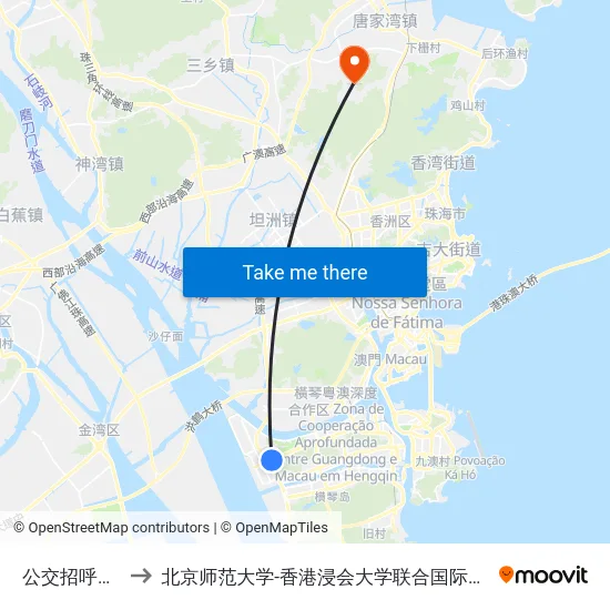 公交招呼站3 to 北京师范大学-香港浸会大学联合国际学院 map