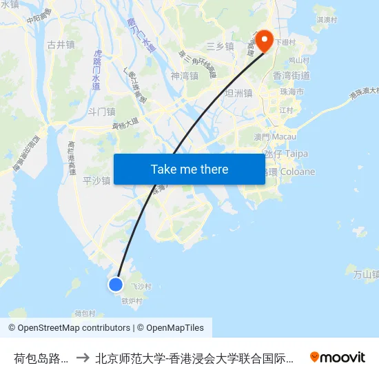 荷包岛路口 to 北京师范大学-香港浸会大学联合国际学院 map