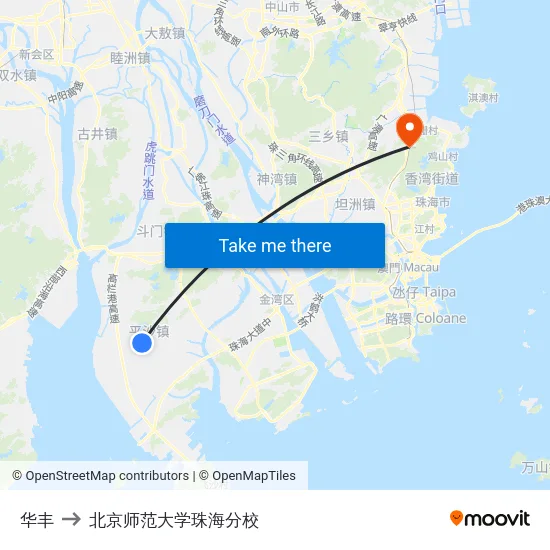 华丰 to 北京师范大学珠海分校 map