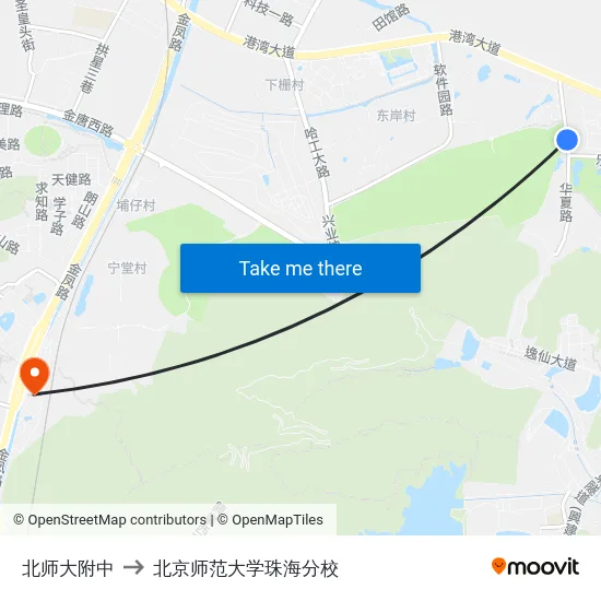 北师大附中 to 北京师范大学珠海分校 map