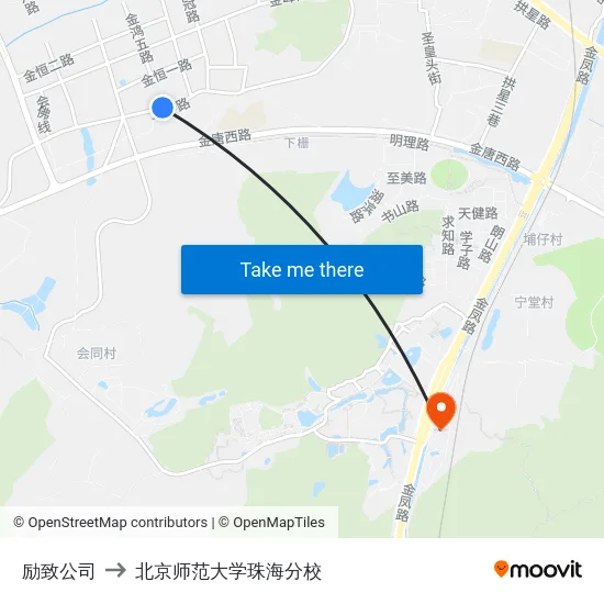 励致公司 to 北京师范大学珠海分校 map