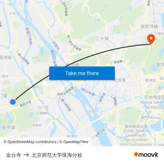 金台寺 to 北京师范大学珠海分校 map