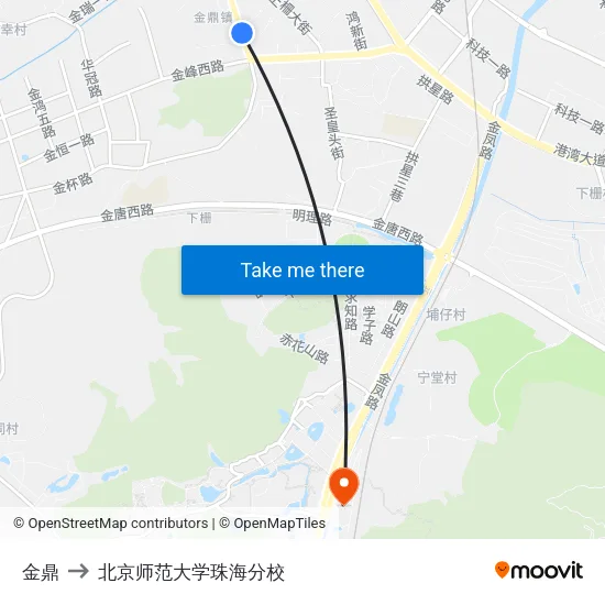 金鼎 to 北京师范大学珠海分校 map