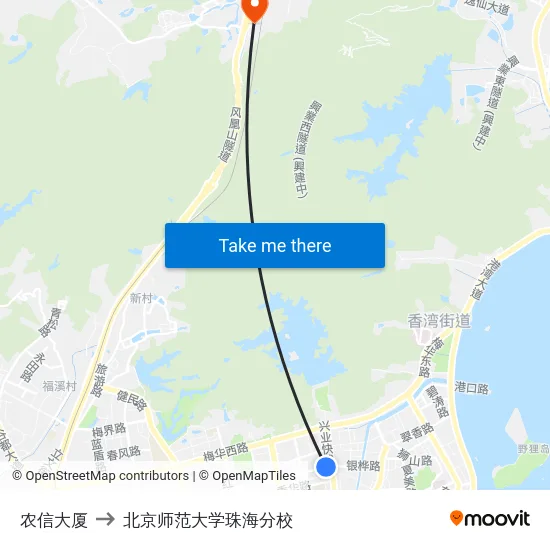 农信大厦 to 北京师范大学珠海分校 map