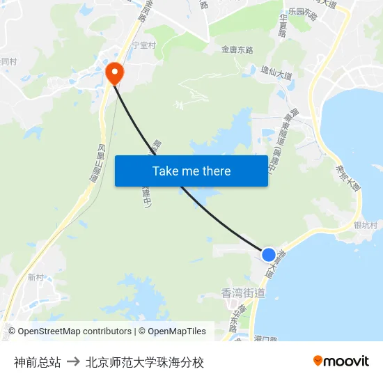 神前总站 to 北京师范大学珠海分校 map