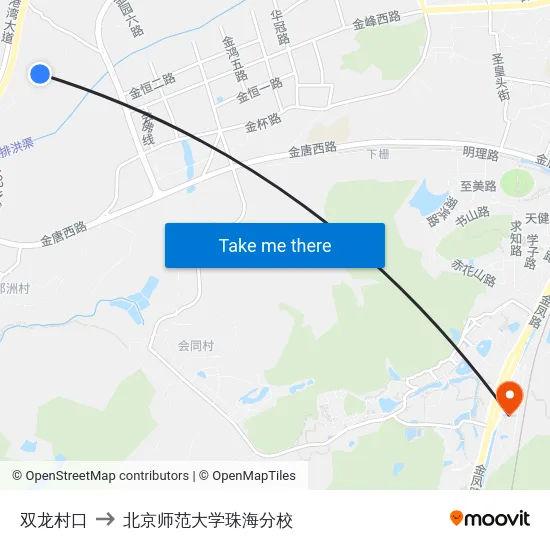 双龙村口 to 北京师范大学珠海分校 map