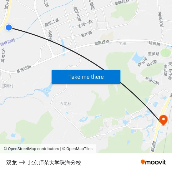 双龙 to 北京师范大学珠海分校 map