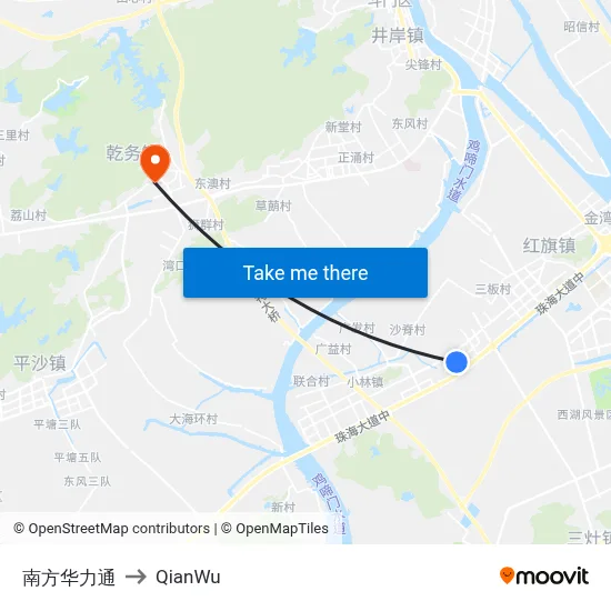 Nanfang Hualitong to QianWu map