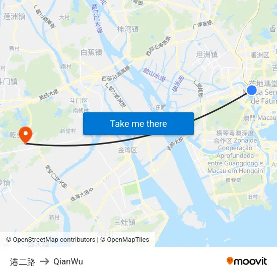 Port 2nd Road to QianWu map