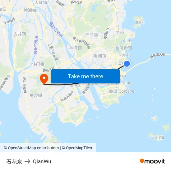Shihua East to QianWu map