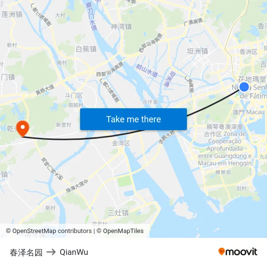 春泽名园 to QianWu map