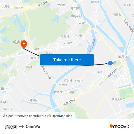 清沁园 to QianWu map