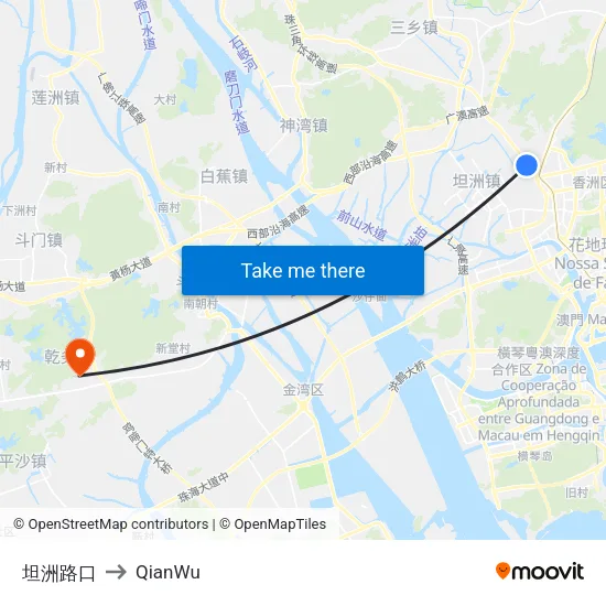 坦洲路口 to QianWu map