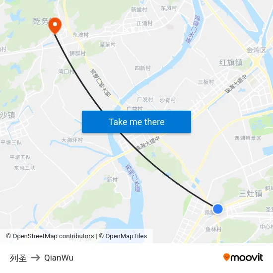 Liesheng to QianWu map