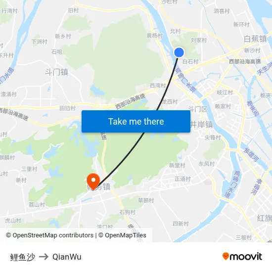 Liyusha to QianWu map