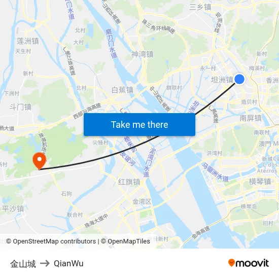 Jinshan City to QianWu map