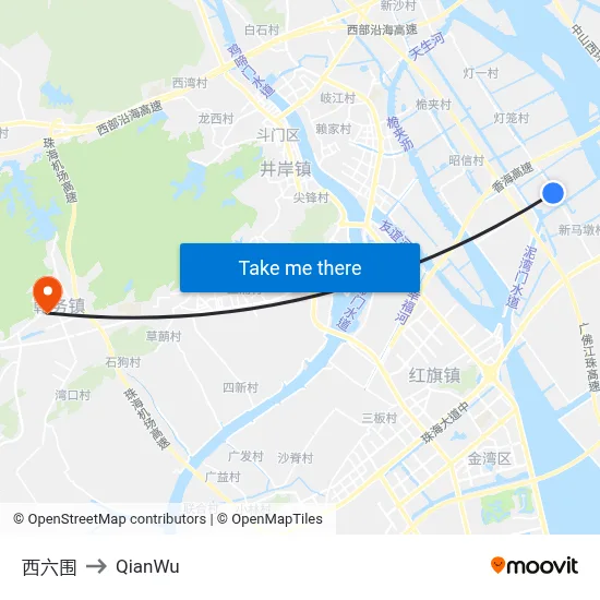 West Six Area to QianWu map