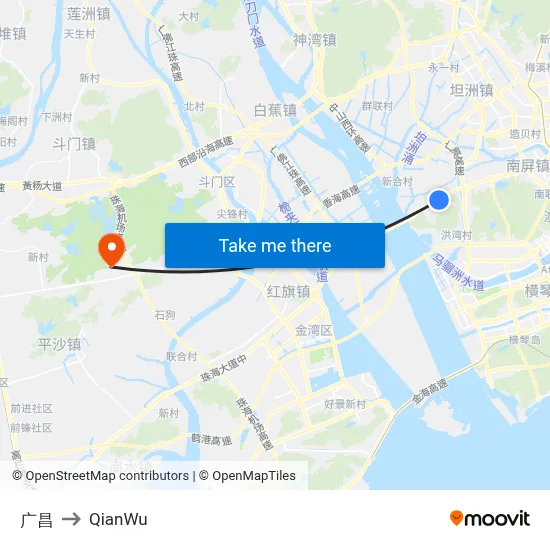 Guangchang to QianWu map
