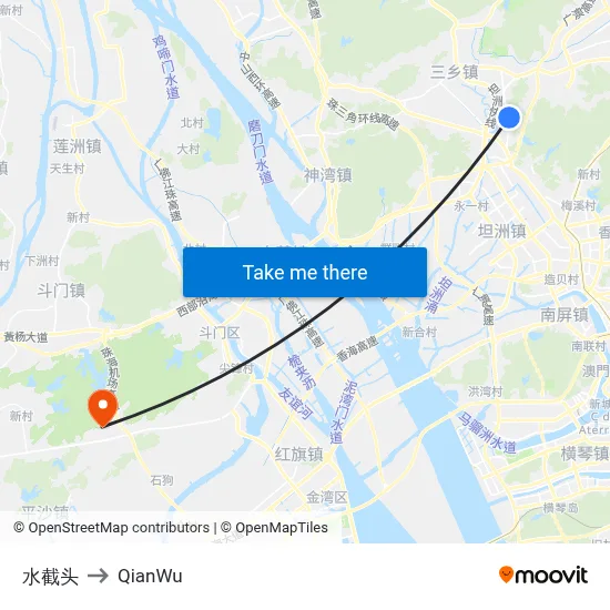 Shuijietou to QianWu map