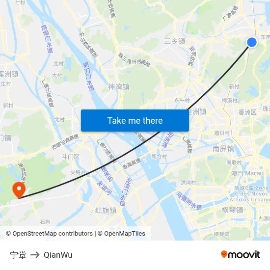 Ningtang to QianWu map